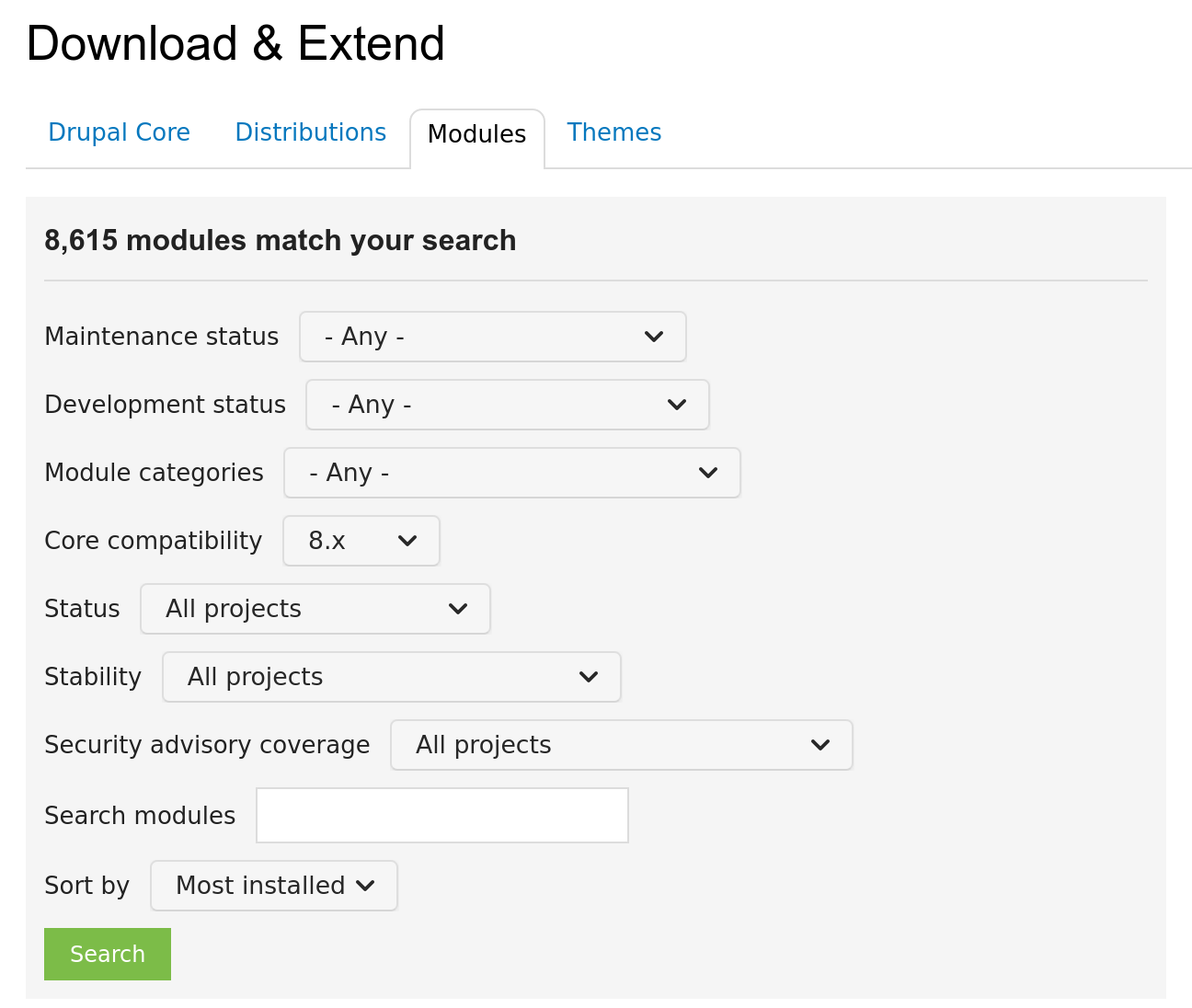Modules search