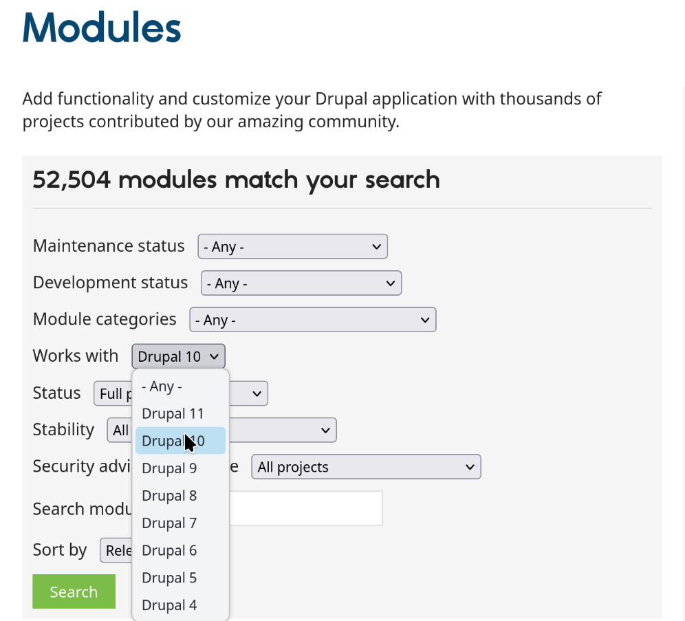 Modules search
